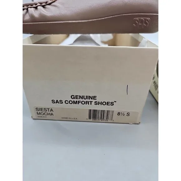 SAS Siesta Lace Up Soft Step Walking Shoe Taupe Womens 8.5 Hand-sewn USA Leather - Picture 2 of 6
